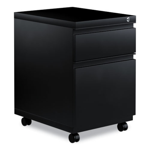 Picture of File Pedestal With Full-Length Pull, Left Or Right, 2-Drawers: Box/file, Legal/letter, Black, 14.96" X 19.29" X 21.65"