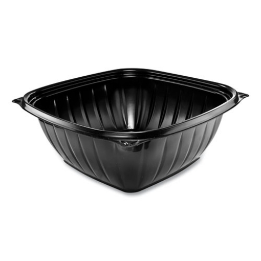 Picture of PresentaBowls Pro Black Square Bowls, 64 oz, 8.5 x 8.5 x 3.3, Plastic, 63/Bag, 4 Bags/Carton