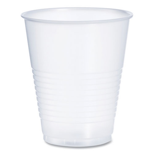 Picture of High-Impact Polystyrene Squat Cold Cups, 12 oz, Translucent, 50 Cups/Sleeve, 20 Sleeves/Carton