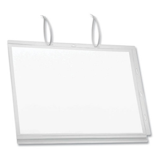 Picture of Water-Resistant Sign Holder Pockets with Cable Ties, 11 x 17, Clear Frame, 5/Pack