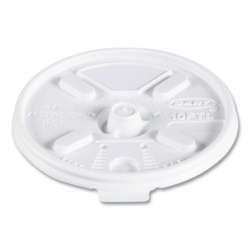 Picture of Lift N' Lock Plastic Hot Cup Lids, Fits 10 Oz Cups, White, 1,000/carton