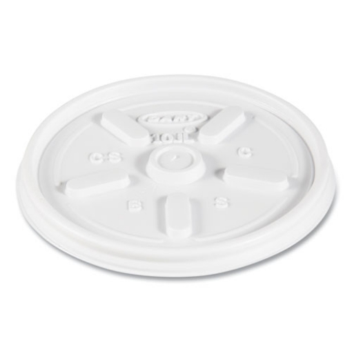 Picture of Vented Plastic Hot Cup Lids, 10 Oz Cups, White, 1,000/carton