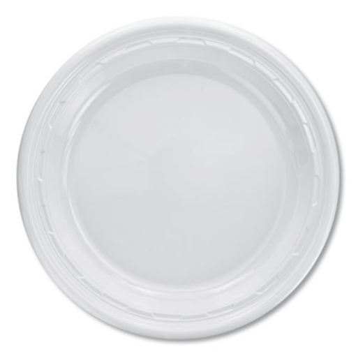 Picture of Famous Service Impact Plastic Dinnerware, Plate, 10.25" Dia, White, 500/carton