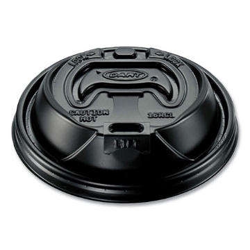 Picture of Optima Reclosable Lid, Fits 12 Oz To 24 Oz Foam Cups, Black, 100 Pack, 10 Packs/carton