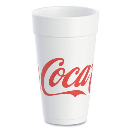 Picture of Coca-Cola Foam Cups, Foam, 20 Oz, White/red, 25/bag, 20 Bags/carton