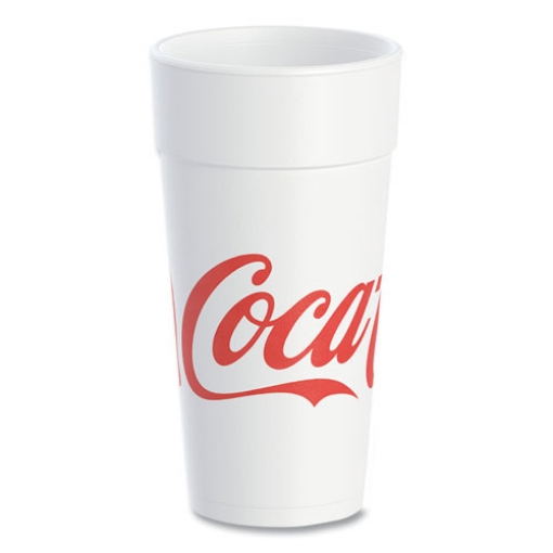 Picture of Coca-Cola Foam Cups, 24 Oz, White/red, 20/bag, 25 Bags/carton