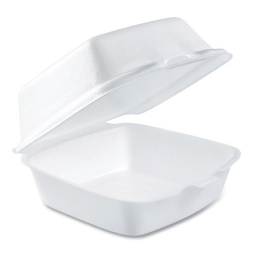 Picture of Foam Hinged Lid Containers, 5.38 X 5.5 X 2.88, White, 500/carton