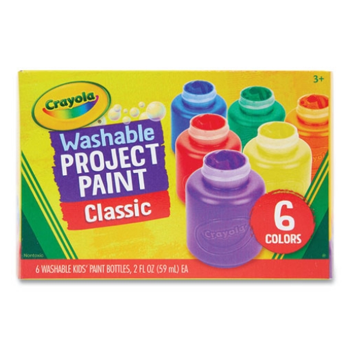 Picture of Washable Paint, 6 Assorted Colors, 2 Oz Bottle, 6/pack