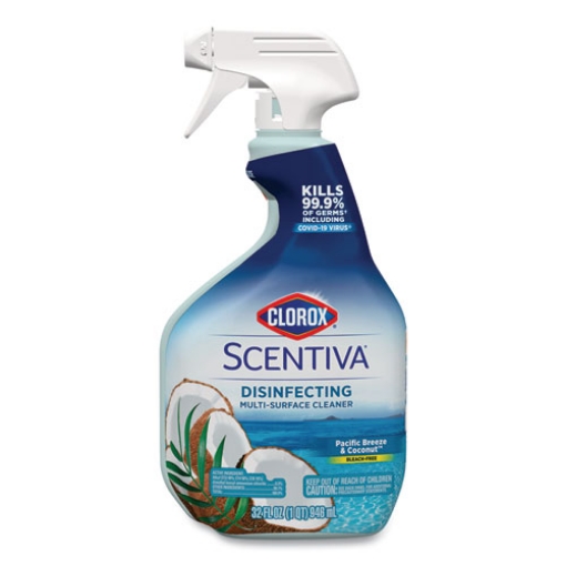 Picture of Scentiva Multi Surface Cleaner, Pacific Breeze and Coconut, 32 oz Spray Bottle, 9/Carton