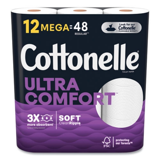 Picture of Ultra ComfortCare Toilet Paper, Soft Tissue, Mega Rolls, Septic Safe, 2-Ply, White, 284/Roll, 12 Rolls/Pack, 48 Rolls/Carton