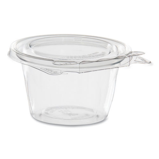 Picture of SafeSeal Tamper-Resistant, Tamper Evident Bowls, Flat Lid, 8 oz, 4.6 x 8.84 x 2.49, Clear, Plastic, 272/Carton