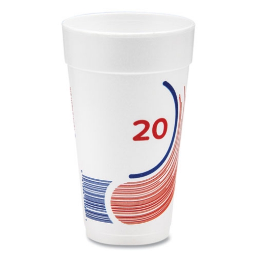 Picture of Breeze Hot/Cold Insulated Foam Drinking Cups, 20 oz, Red/White/Blue, 500/Carton