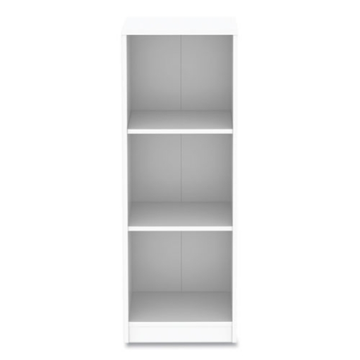 Picture of Three-Shelf Narrow-Footprint Bookcase, 15.75" x 11.42" x 44.33", White