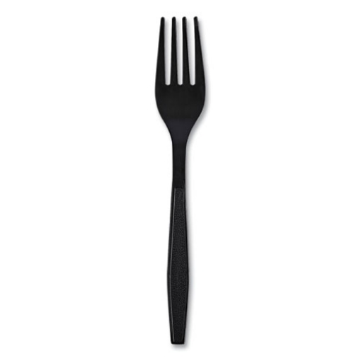 Picture of Heavyweight Wrapped Polypropylene Cutlery, Fork, Black, 1,000/carton