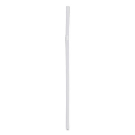 Picture of Flexible Wrapped Straws, 7.75", Plastic, White, 500/pack, 20 Packs/carton