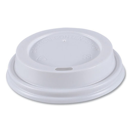 Picture of Hot Cup Lids, Fits 8 oz Hot Cups, White, 50/Sleeve, 20 Sleeves/Carton