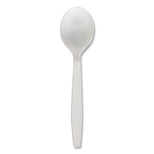 Picture of Heavyweight Polypropylene Cutlery, Soup Spoon, White, 1000/carton