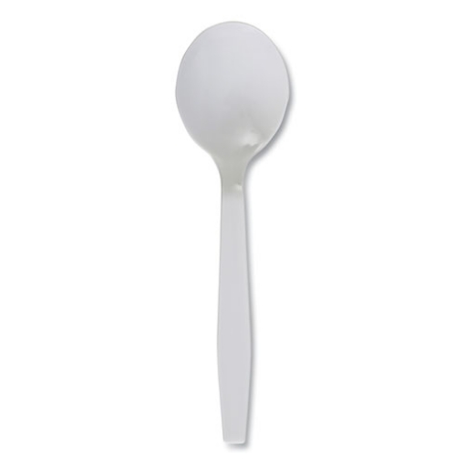 Picture of Mediumweight Polystyrene Cutlery, Soup Spoon, White, 1,000/carton