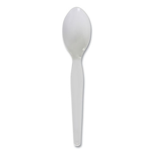 Picture of Heavyweight Polystyrene Cutlery, Teaspoon, White, 1000/carton