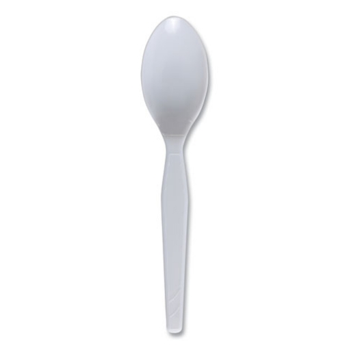 Picture of Mediumweight Polystyrene Cutlery, Teaspoon, White, 10 Boxes Of 100/carton