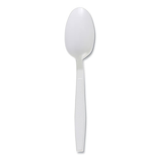 Picture of Heavyweight Polypropylene Cutlery, Teaspoon, White, 1000/carton