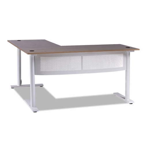 Picture of L-Shaped Writing Desk, 59.05" x 59.05" x 29.53", Beigewood/White