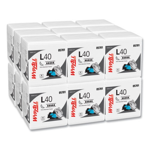 Picture of L40 Towels, 1/4 Fold, 12.5 x 12, White, 56/Box, 18 Packs/Carton