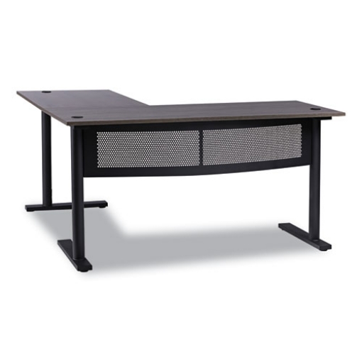 Picture of L-Shaped Writing Desk, 59.05" x 59.05" x 29.53", Gray/Black