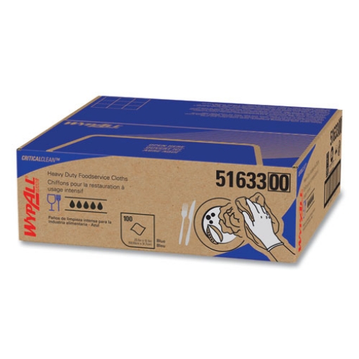 Picture of Heavy-Duty Foodservice Cloths, 12.5 X 23.5, Blue, 100/carton