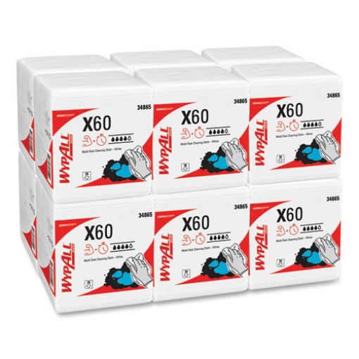 Picture of General Clean X60 Cloths, 1/4 Fold, 12.5 x 13, White, 76/Box, 12 Boxes/Carton