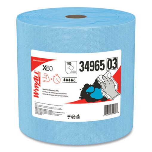 Picture of General Clean X60 Cloths, Jumbo Roll, 12.5 x 13.4, Blue, 1,100/Roll