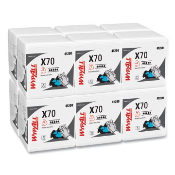 Picture of X70 Cloths, 1/4 Fold, 12.5 x 12, White, 76/Pack, 12 Packs/Carton