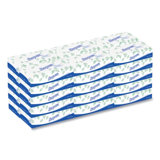 Picture of Facial Tissue for Business, 2-Ply, White, Flat Box, 100 Sheets/Box, 30 Boxes/Carton