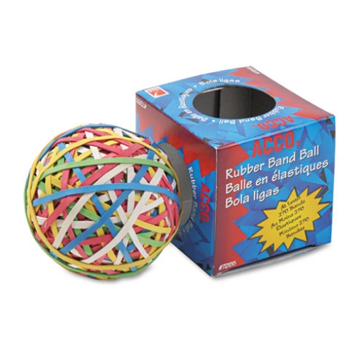 Picture of Rubber Band Ball, 3.25" Diameter, Size 34, Assorted Gauges, Assorted Colors, 270/pack