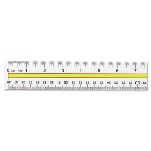 Picture of Acrylic Data Highlight Reading Ruler With Tinted Guide, 15" Long, Clear/yellow