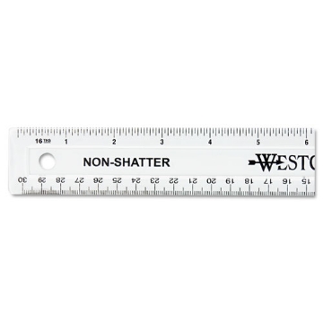 Picture of Non-Shatter Flexible Ruler, Standard/metric, 12" Long, Plastic, Clear