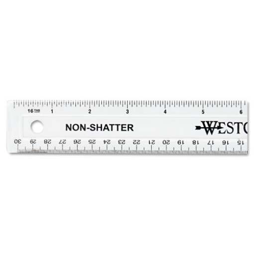 Picture of Non-Shatter Flexible Ruler, Standard/metric, 12" Long, Plastic, Clear