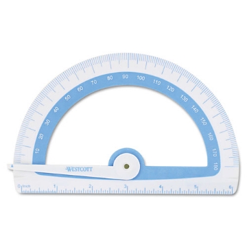 Picture of Soft Touch School Protractor with Antimicrobial Product Protection, Plastic, 6" Ruler Edge, Assorted Colors