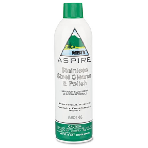 Picture of Aspire Stainless Steel Cleaner And Polish, Lemon Scent, 16 Oz Aerosol Spray, 12/carton