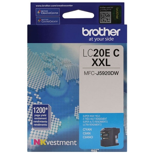 Picture of Brother LC20EC High Yield Cyan Inkjet Cartridge (1200 Yield)