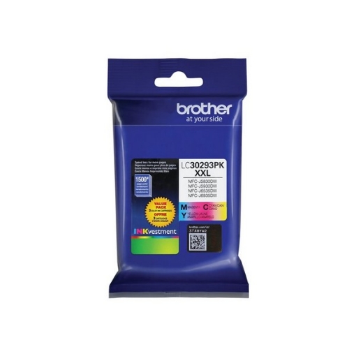 Picture of Brother LC30293PK High Yield Cyan, Magenta, Yellow Ink Cartridge (3 pack) (3 x 1500)