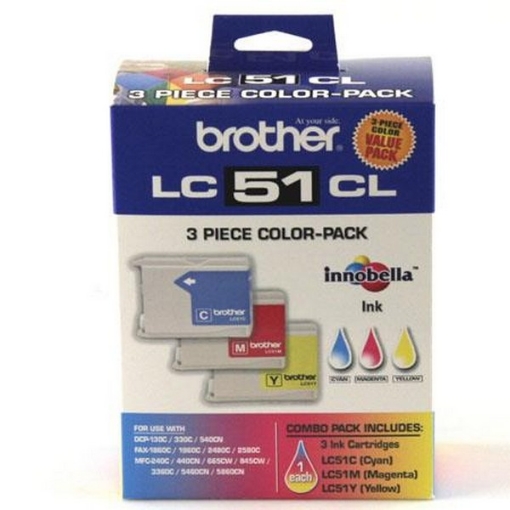 Picture of Brother LC513 Cyan, Magenta, Yellow Inkjet Cartridge (3 pack) (400 x 3)