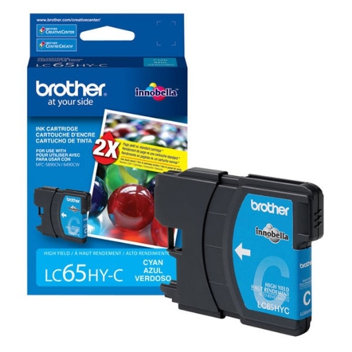 Picture of Brother LC65HYC Cyan Inkjet Cartridge (750 Yield)