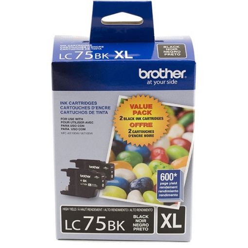 Picture of Brother LC752PKS High Yield Black Ink Cartridge (600 x 2)