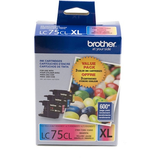 Picture of Brother LC753PKS High Yield Cyan, Magenta, Yellow Ink Cartridges (3 pack) (600 x 3)