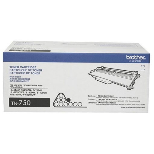 Picture of Brother TN-750 High Yield Black Toner Cartridge (8000 Yield)