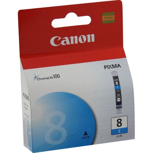 Picture of Canon 0621B002 (CLI-8C, Canon 8) Cyan Inkjet Cartridge (280 ml)