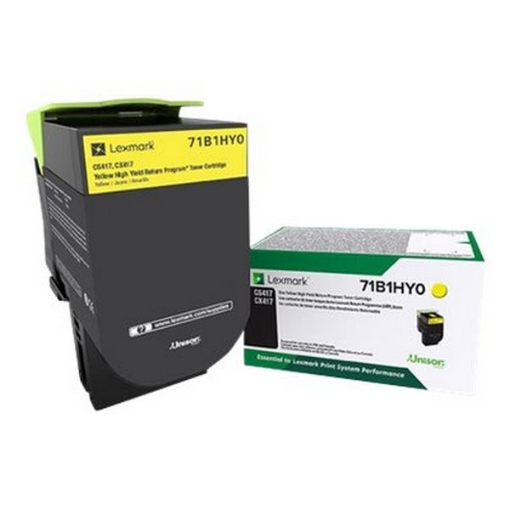 Picture of Lexmark 71B1HY0 High Yield Yellow Toner Cartridge (3500 Yield)