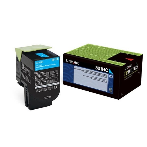 Picture of Lexmark 80C1HC0 High Yield Cyan Toner Cartridge (3000 Yield)