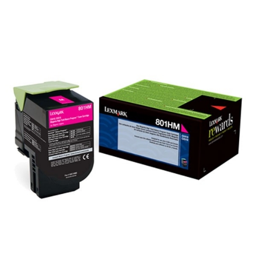 Picture of Lexmark 80C1HM0 High Yield Magenta Toner Cartridge (3000 Yield)